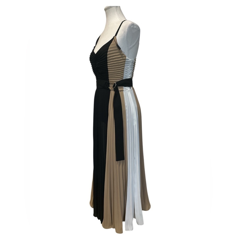 White House Black Market Colorblock Pleated Midi Dress Size 2 NWT - Picture 8 of 13